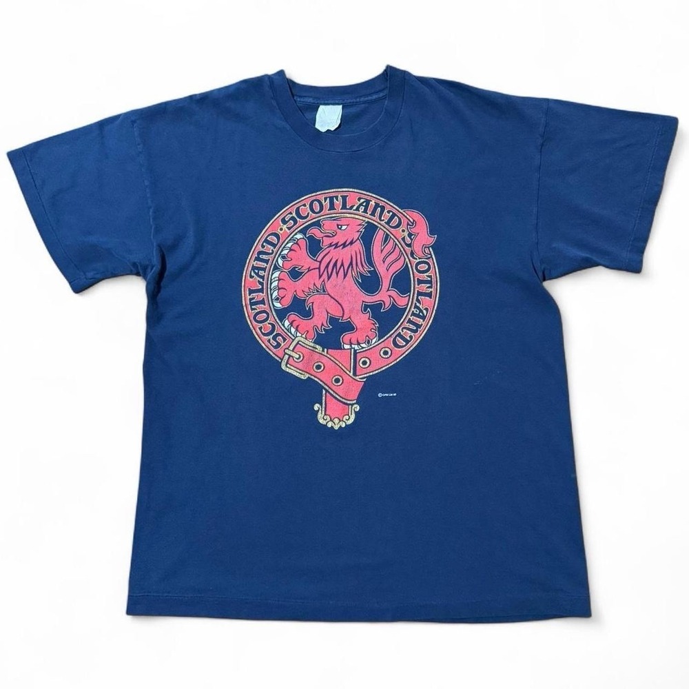 Vintage 90s Scotland Emblem Navy Blue T-shirt XL Screen Stars